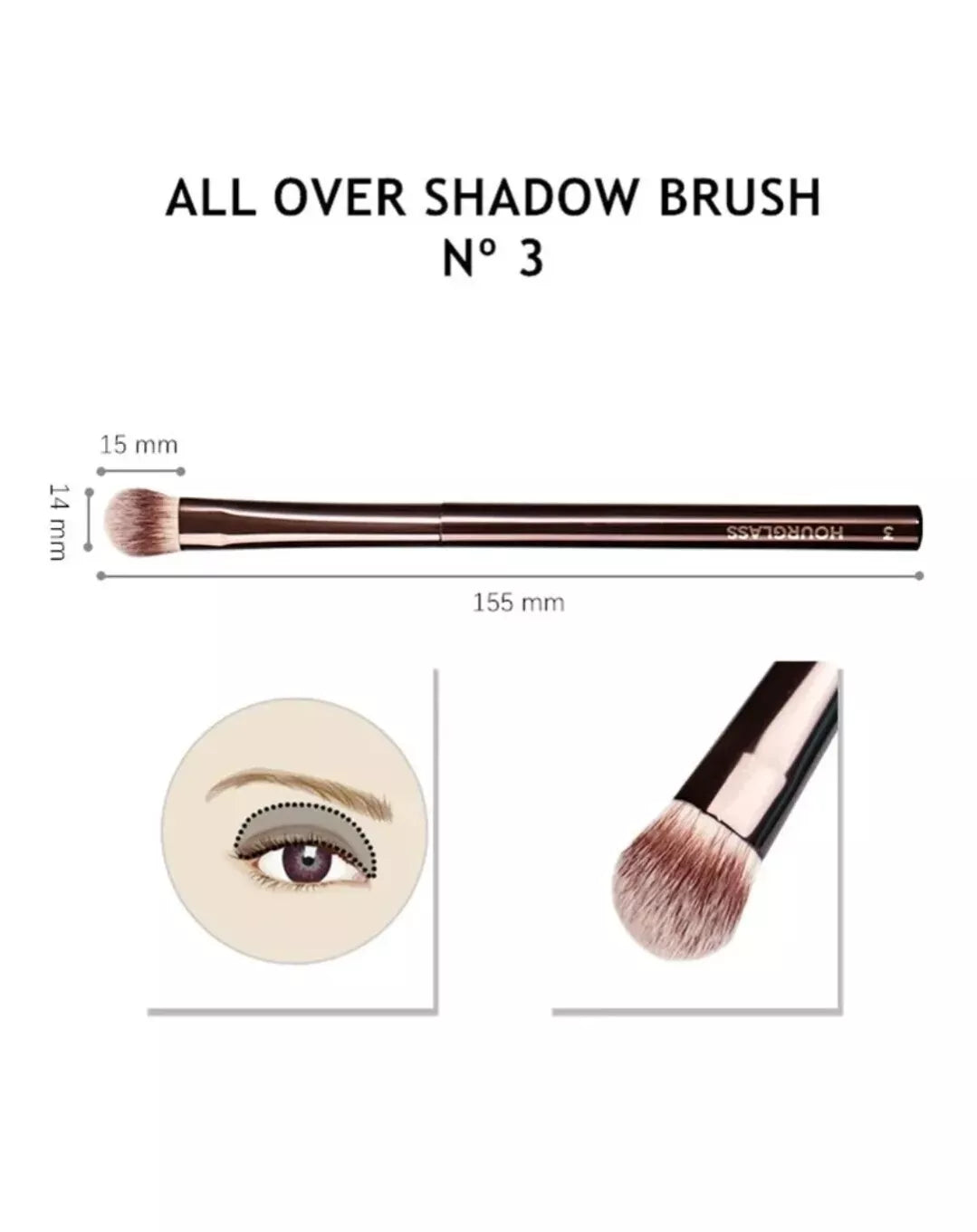 Hourglass  Nº 3 All Over Shadow Brush – Göz Kapağı Far Fırçası
