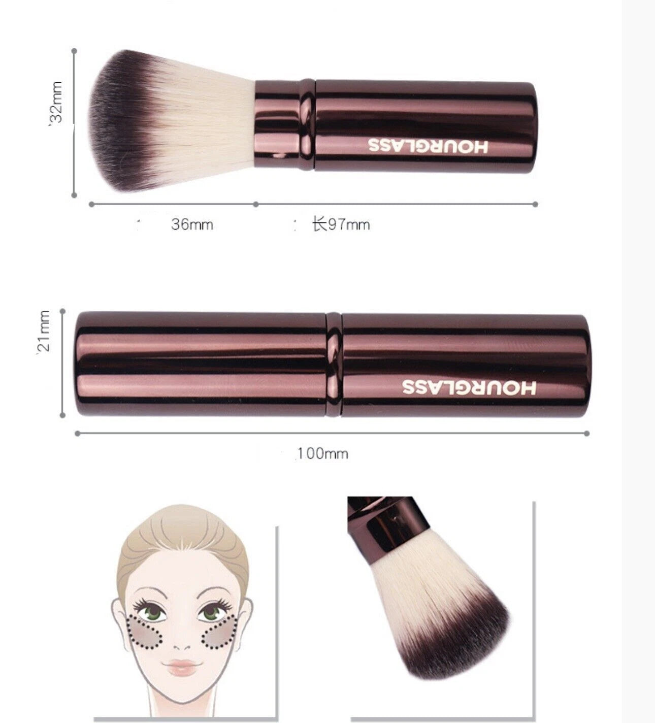 Hourglass Retractable Powder Brush – Geri Çekilebilir Pudra Fırçası